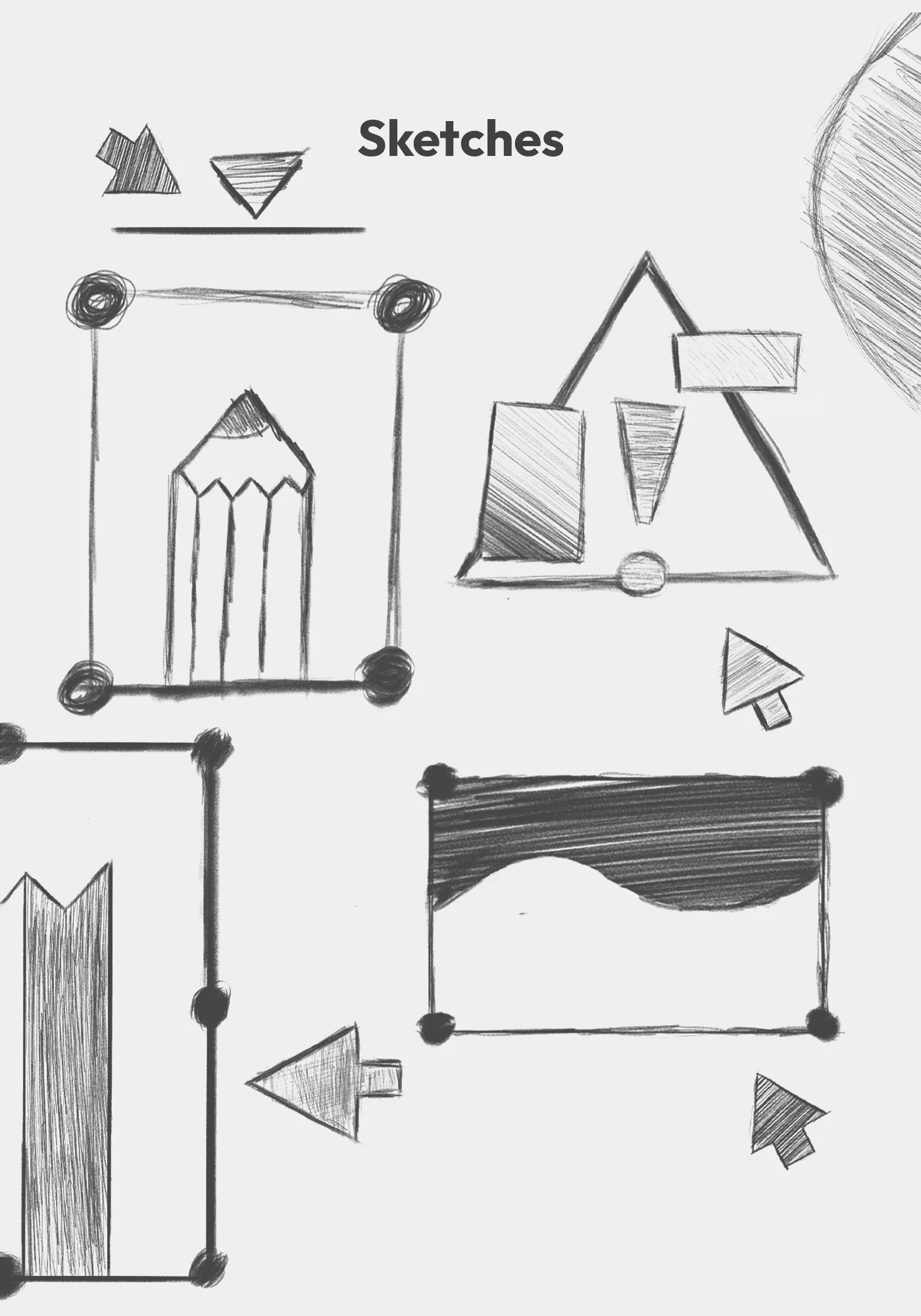 Initial pencil concept sketches